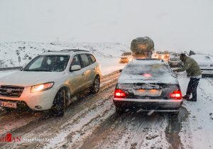 اخلال ترددعبورمروردرمحورهای خراسان شمالی توسط بارش برف وباران