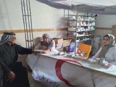 ارائه خدمات درمانگاه شهدای هلال احمر خراسان شمالی به ۴۱۳ زائر کربلا در عمود ۸۸۵