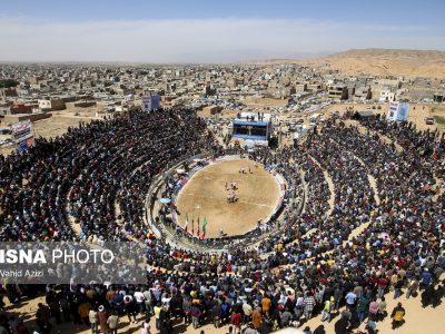 برگزاری مسابقات کشتی باچوخه در گود زینل خان اسفراین