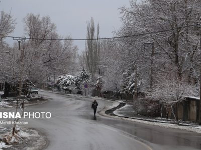 بارش برف بهاری در برخی روستاهای خراسان‌شمالی