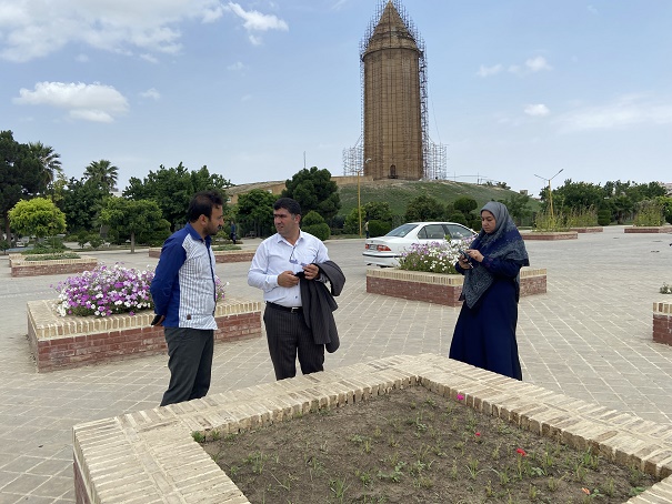 بازدید معاون سرمایه گذاری ادارهکل میراث فرهنگی گلستان از پروژه ساماندهی محوطه میراث جهانی گنبدقابوس