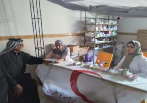 ارائه خدمات درمانگاه شهدای هلال احمر خراسان شمالی به ۴۱۳ زائر کربلا در عمود ۸۸۵
