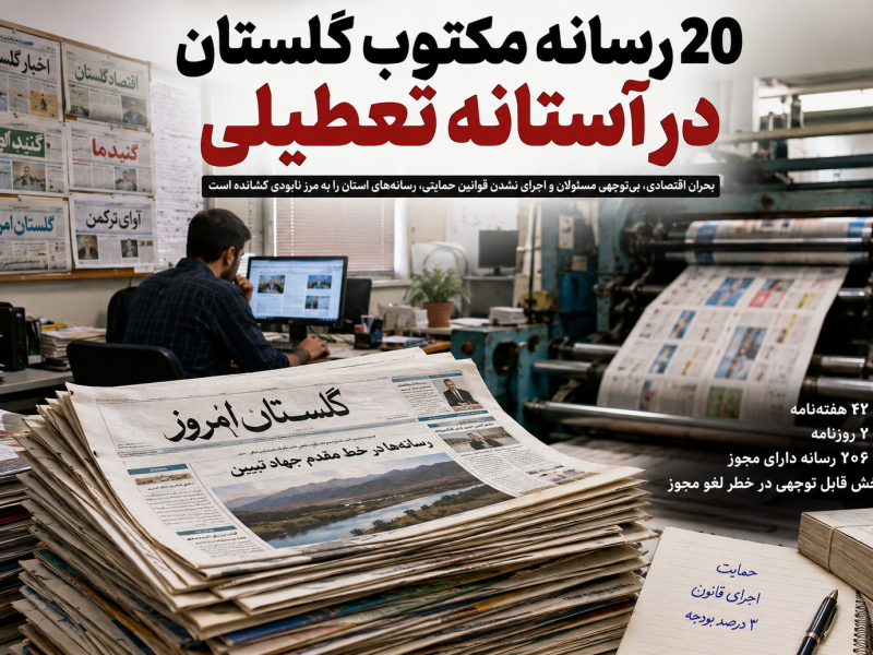 ۲۰ رسانه مکتوب گلستان در آستانه ماده ۱۶؛ زنگ خطر تعطیلی برای رسانه‌های استان به صدا درآمد