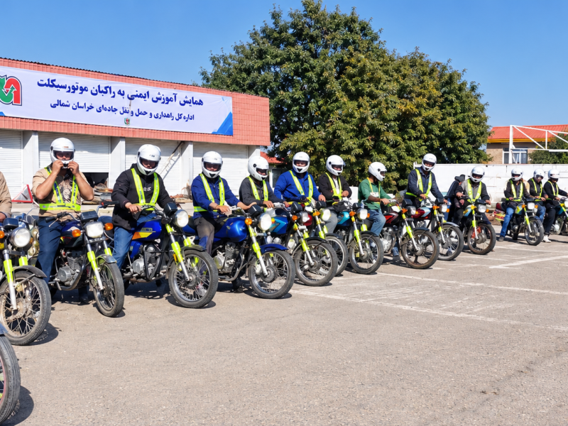 توزیع ۵۵ کلاه ایمنی میان موتورسواران خراسان شمالی